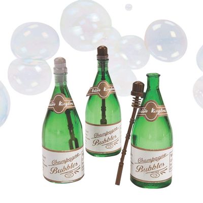 Champagne Bottle Shaped Bubbles - Bachelorette Party, Wedding, New Years and Celebration Party Supplies - Set of 12