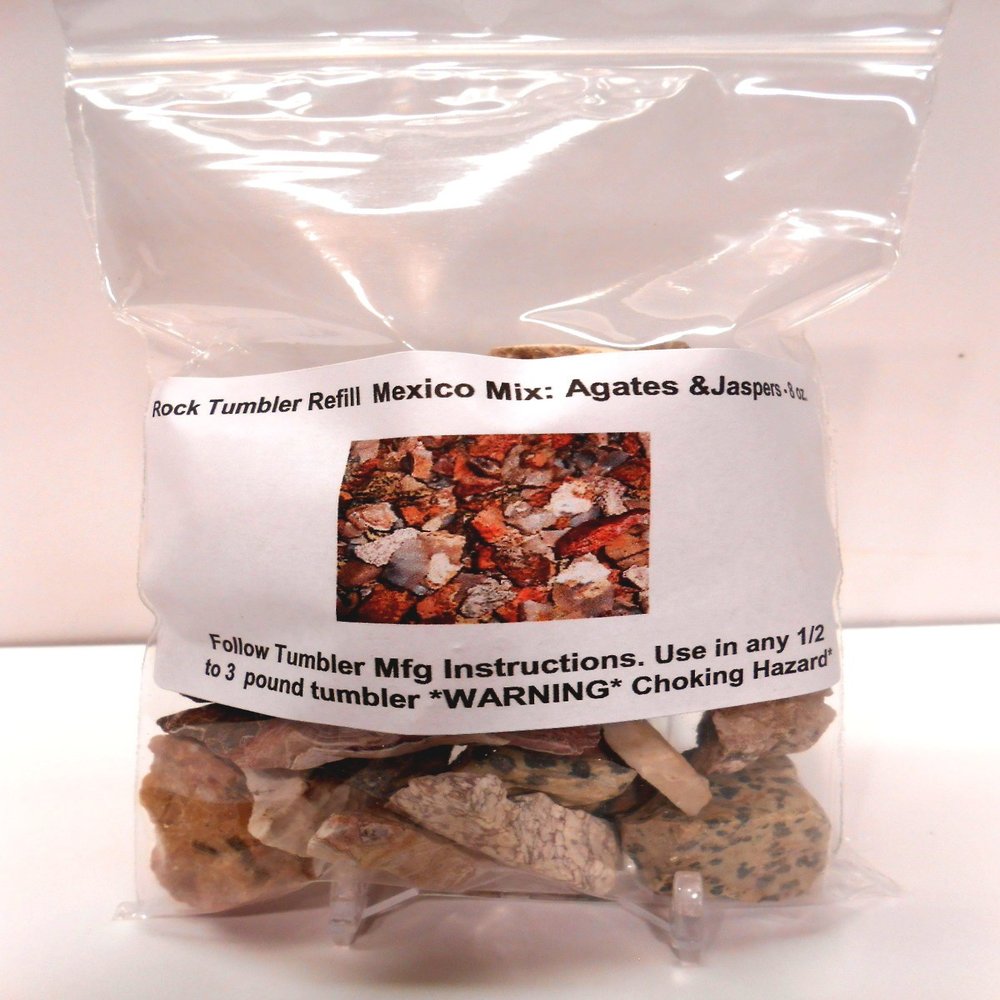 Rock Tumbler Gem Refill Kit Mexican Desert Arroyo Mix Rough 8oz.