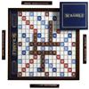 WS Game Company Scrabble Deluxe Edition Board Game Featuring a Rotating Wooden Game Cabinet with Built-in Storage and Raised Letter Tile Grid  Board Games for 2-4 Players (Ages 8+) view 1