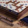 WS Game Company Scrabble Deluxe Edition Board Game Featuring a Rotating Wooden Game Cabinet with Built-in Storage and Raised Letter Tile Grid  Board Games for 2-4 Players (Ages 8+) view 3