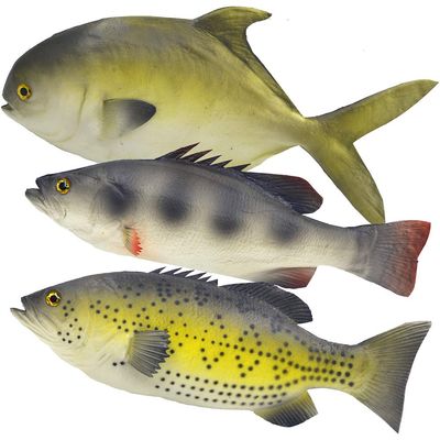 Ailejia 3pcs Simulated Animal Fake Fish Model for Home Decor, Market Display, Photography Prop Kids Toy Kitchen