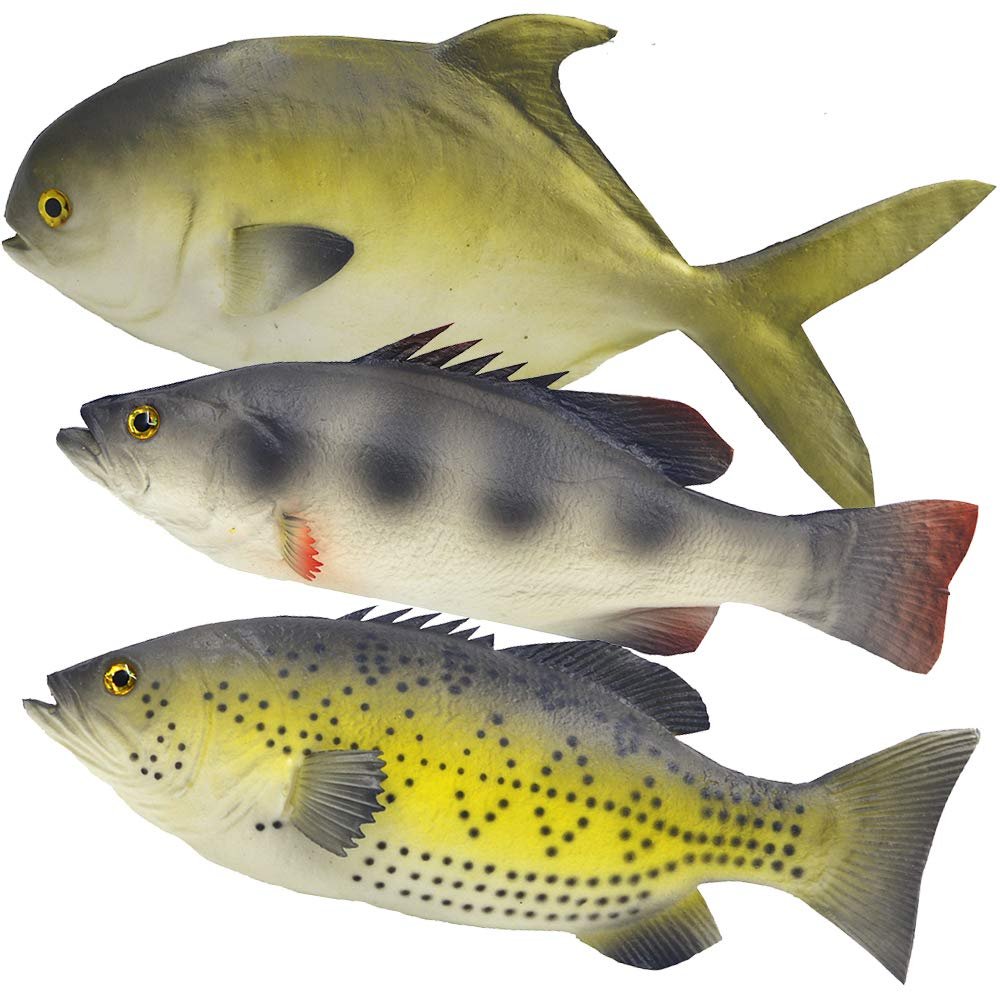 Ailejia 3pcs Simulated Animal Fake Fish Model for Home Decor, Market Display, Photography Prop Kids Toy Kitchen