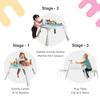 ORIBEL PortaPlay Convertible 3-in-1 Baby Activity Center & Play Table | Patented Bouncy Seat | Stable Foot Support | 5 Months+ | Development Focused Toys (Wonderland Adventure, Grey) view 4
