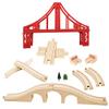 Wooden Train Bridges, Crossing Track Bridge, Wooden Train Track Accessories, Wood Train Tracks, Train Tracks Compatible with All Major Brands, Wood Toys for Girls & Boys view 1
