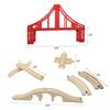 Wooden Train Bridges, Crossing Track Bridge, Wooden Train Track Accessories, Wood Train Tracks, Train Tracks Compatible with All Major Brands, Wood Toys for Girls & Boys view 2