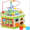 Small Foot Wooden Toys Safari Theme 12" Activity Cube Center 7-Sided Designed for Motor Skills Training Designed for Children 12+ Months, Multi view 1