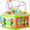 Small Foot Wooden Toys Safari Theme 12" Activity Cube Center 7-Sided Designed for Motor Skills Training Designed for Children 12+ Months, Multi view 2