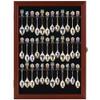 36 Souvenir Tea Spoon Display Case Rack Wall Mountable Cabinet Frame with Lockable Door Mahogany Finish view 4