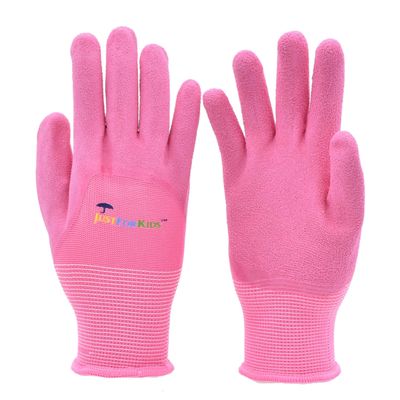 G & F Products 2040-2P JustForKids Premium MicroFoam Texture Coated Kids Garden Gloves, Kids Work Gloves, Pink, 1 Pair