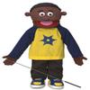 25" Jordan, Black Boy, Full Body, Ventriloquist Style Puppet view 1