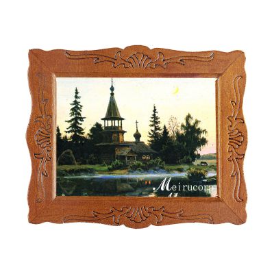 1/12 Fine Scale Miniature Original Island Painting with Wood Frame for Home Decoration