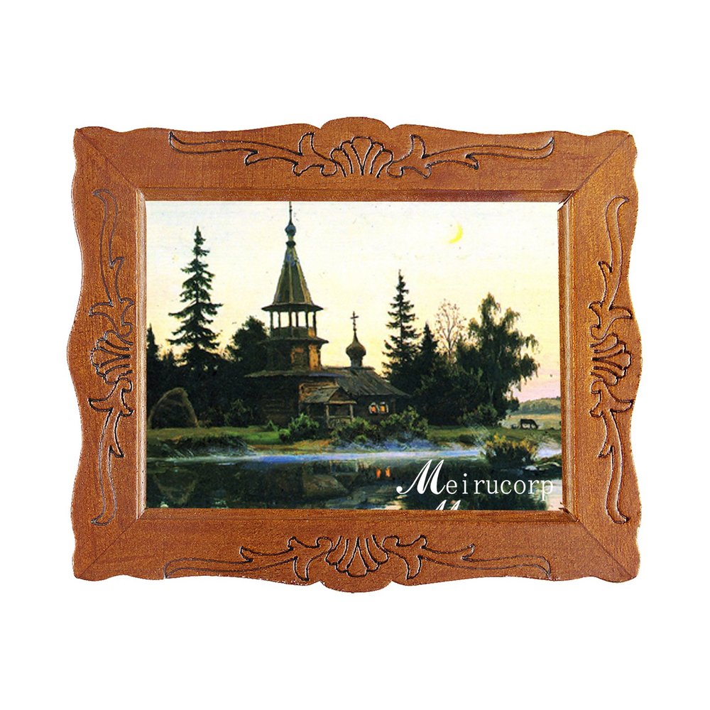 1/12 Fine Scale Miniature Original Island Painting with Wood Frame for Home Decoration