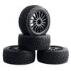 Shaluoman WR8 Tarmac Wheel with Tires for HPI Rally Off-Road WR8 1/10 Buggy Tyres Pack of 4 RC Car Tires and Wheels for 1/10 Scale Models Black view 1