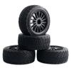 Shaluoman WR8 Tarmac Wheel with Tires for HPI Rally Off-Road WR8 1/10 Buggy Tyres Pack of 4 RC Car Tires and Wheels for 1/10 Scale Models Black view 2