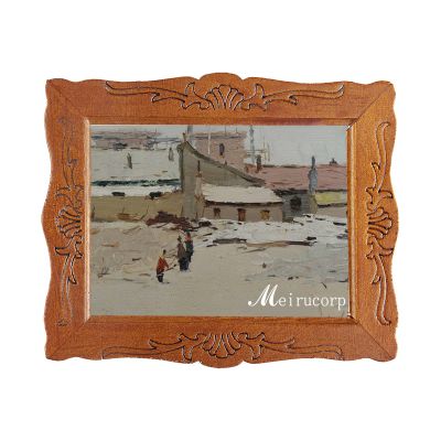 1/12 Fine Scale Miniature Print of Abstract Painting with Wood Framed for Home Dcor