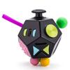 12 Sided Cube Toys,Fidget Toys Cube Relieves Stress and Anxiety for Kids and Adults with ADD,OCD,ADHD,Autism (Black / B2) view 1