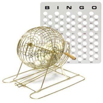 Bingo Set - Large Brass Cage, Balls and Masterboard