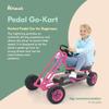 hauck Kids Pedal Go Kart, 4 Wheel Bike Cart, Ride for Ages 4-8, Pink - Outdoor Bicycle Karts with Plastic Wheels for Boys and Girls view 2