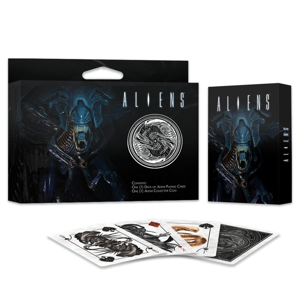 Albino Dragon Aliens Playing Cards with Collectible Coin