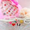 Elesa Miracle 36pcs Children Kids Little Girl Adjustable Jewelry Rings in Box, Girl Pretend Play and Dress Up Rings with Heart Shape Display Case view 2
