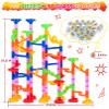 Gifts2U Marble Run Toy, 130Pcs Educational Construction Maze Block Toy Set with Glass Marbles for Kids and Parent-Child Game view 2