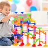 Gifts2U Marble Run Toy, 130Pcs Educational Construction Maze Block Toy Set with Glass Marbles for Kids and Parent-Child Game view 4