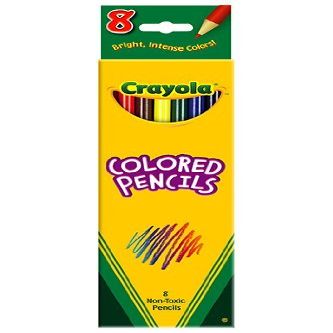 22 Pack CRAYOLA LLC FORMERLY BINNEY & SMITH COLORED PENCILS-8 CT ASSORTED