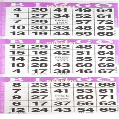 American Games 3 on Purple Bingo Paper Card Sheets (1,000 Sheets Per Pack; 3000 Cards Total)