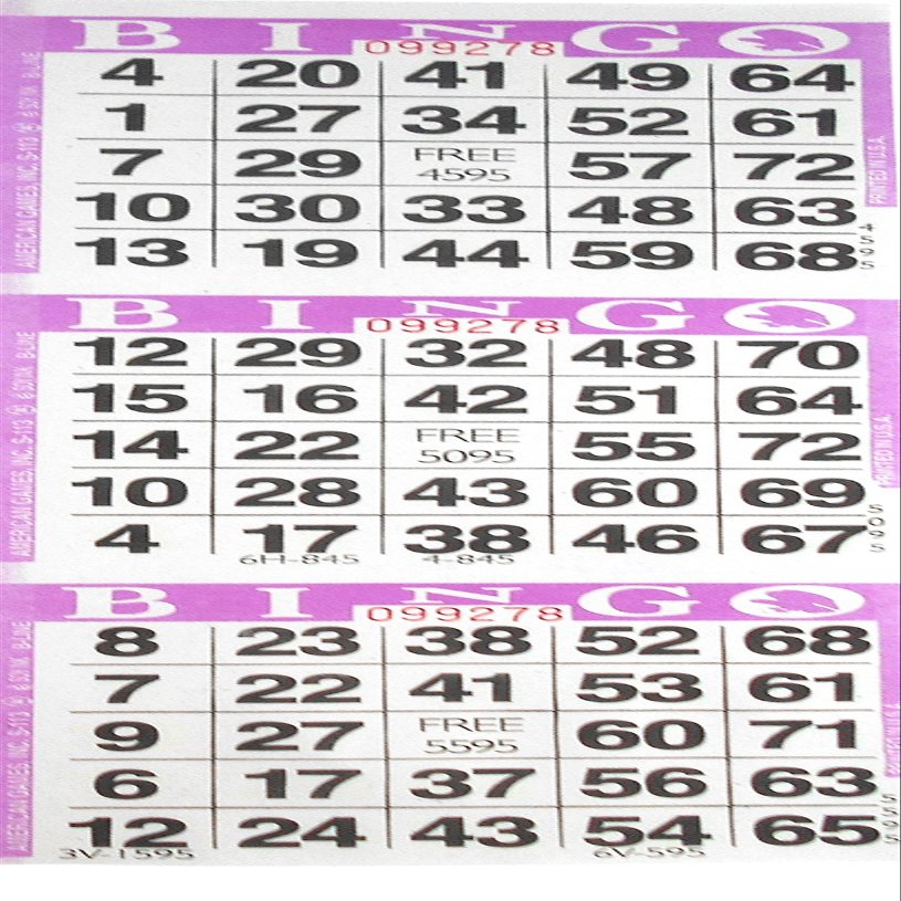 American Games 3 on Purple Bingo Paper Card Sheets (1,000 Sheets Per Pack; 3000 Cards Total)