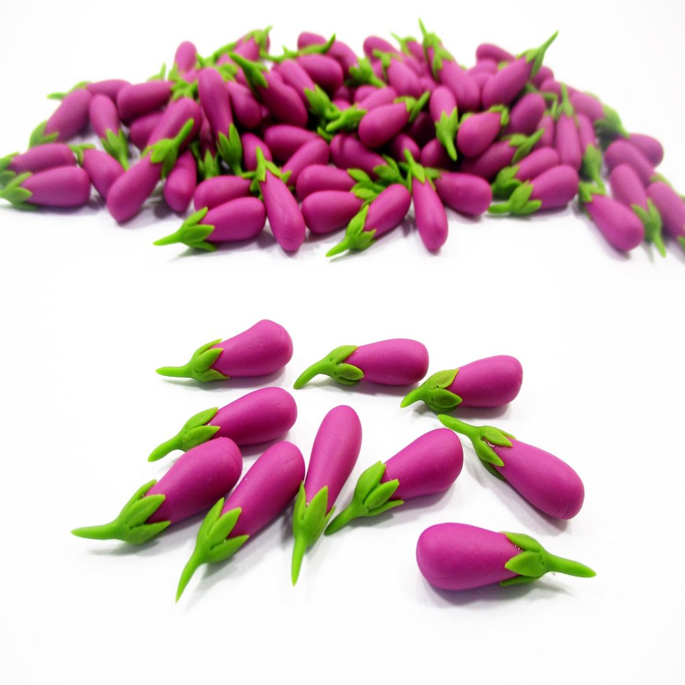 10 Loose Purple Eggplant Dollhouse Miniatures Food Vegetables Supply 13112
