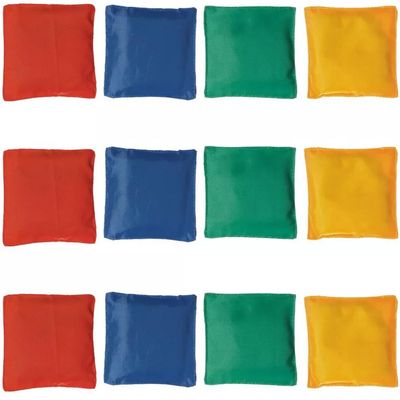 Amscan Vibrant Assorted Colors Bean Bags - 4" x 4" (Pack of 12) - Premium Fabric, Fun & Exciting Game