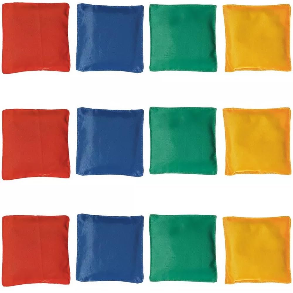 Amscan Vibrant Assorted Colors Bean Bags - 4" x 4" (Pack of 12) - Premium Fabric, Fun & Exciting Game