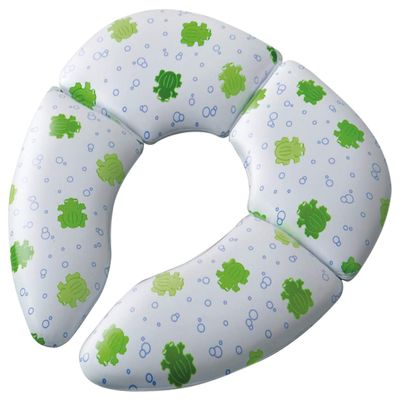 Mommys Helper Cushie Traveler Folding Padded Potty Seat with Carry Bag, White with Frog Design