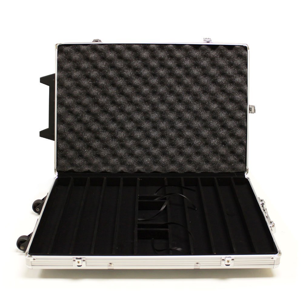 1000 Chip Aluminum Poker Trolley Case with Wheels