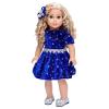 18 inch Doll Clothes - Midnight Blue - 3 Piece Outfit - Dark Blue Sparkling Holiday Dress with Matching Silver Shoes and Headpiece - Clothes Fits American 18 Inch Doll (Doll Not Included) view 1