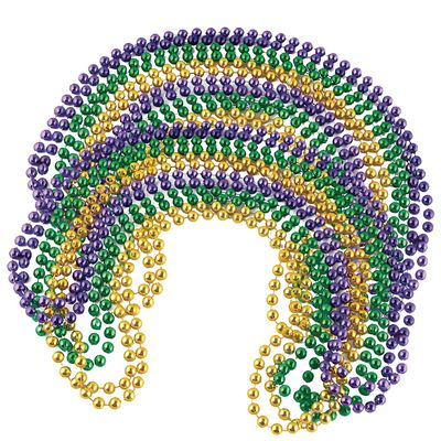 Funny Party Hats Mardi Gras Beads Necklaces - Party Costumes Accessories 144 Pc