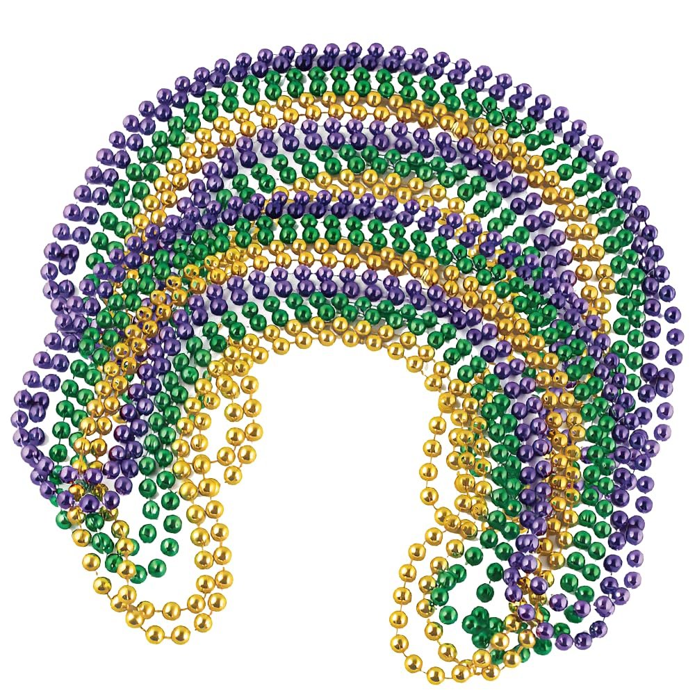 Funny Party Hats Mardi Gras Beads Necklaces - Party Costumes Accessories 144 Pc
