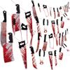 Halloween Party Decorations Bloody Banner: Horror Scary Garland Decor for Creepy Movie Theme Birthday Carnival Spooky Props Supplies, 4PCS view 1