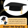 U. S. Toy Kindergarten Black Graduation Caps w/Gold Tassel, Preschool Graduation Cap for Boys and Girls, Customizable, Teacher Supplies, 12-Pack, 3 Years & Older view 2