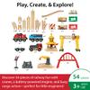 BRIO World Cargo Railway Deluxe - Wooden Track Train Set - Battery-Powered Engine, 3 Cranes, Bridge, Truck - Kids Ages 3+ - Compatible with All Wooden Rail Sets - FSC Certified Wood - 54-Pieces view 3