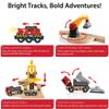 BRIO World Cargo Railway Deluxe - Wooden Track Train Set - Battery-Powered Engine, 3 Cranes, Bridge, Truck - Kids Ages 3+ - Compatible with All Wooden Rail Sets - FSC Certified Wood - 54-Pieces view 4
