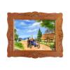 1:12 Fine Scale Miniature Print of Carriage&People with Wood Framed for Home Dcor view 1