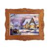 1:12 Fine Scale Miniature Print of Snow&House with Wood Framed for Home Dcor view 1