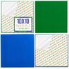Barcaloo Peel and Stick Self Adhesive Baseplates Mat, Building Block Base Plates Multipack, Panels for Table Top Play - 10 Inch x 10 Inch Adhesive Building Brick Play Wall Panel, 2 Green, 2 Blue view 1