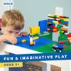 Barcaloo Peel and Stick Self Adhesive Baseplates Mat, Building Block Base Plates Multipack, Panels for Table Top Play - 10 Inch x 10 Inch Adhesive Building Brick Play Wall Panel, 2 Green, 2 Blue view 4