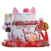 8" Maneki Neko Japanese Porcelain Lucky Cat Money Box Piggy Bank Lucky Blessing #B view 1