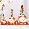 7" Maneki Neko Japanese Porcelain Lucky Cat Money Box Piggy Bank Lucky Blessing #B view 3