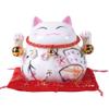 4.5" Maneki Neko Japanese Porcelain Lucky Cat Money Box Piggy Bank Lucky Blessing #A view 1
