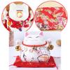 4.5" Maneki Neko Japanese Porcelain Lucky Cat Money Box Piggy Bank Lucky Blessing #A view 2