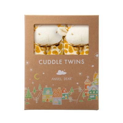 Angel Dear - Brown Giraffe, Cuddle Twins Blankie Set, 2 Count (Pack of 1)